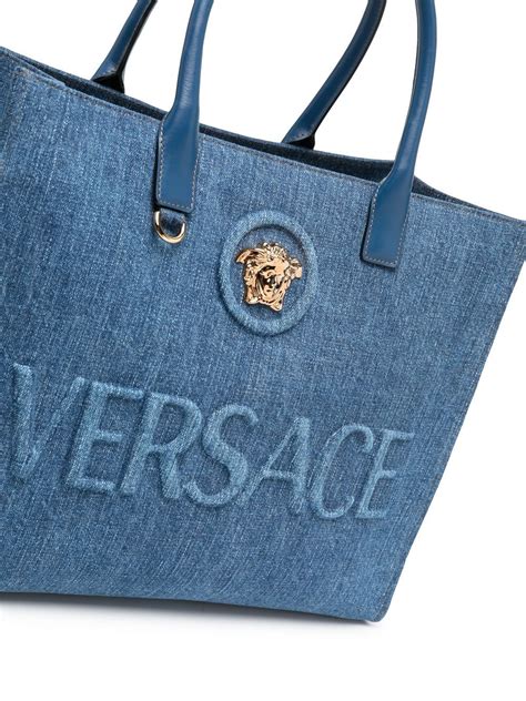 versace collection tote|versace denim tote bag.